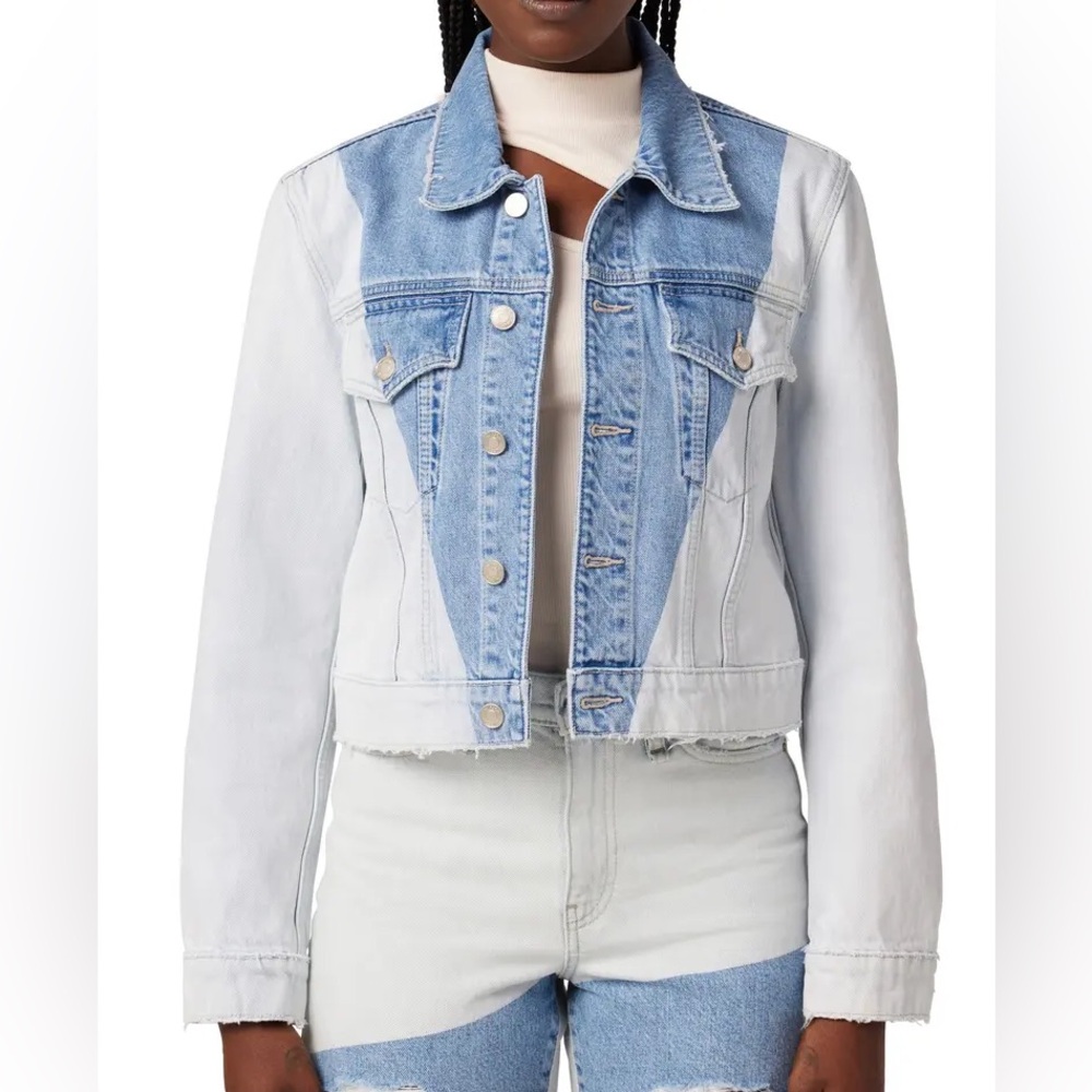EUC🤍Hudson Jeans Gia Classic Trucker Denim Jacket Small Extracted Triangle